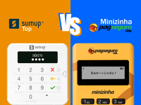 Minizinha PagSeguro ou SumUp Top: qual a melhor maquininha de cartão para celular?