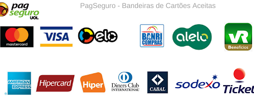 Bandeiras de cartão aceitas pelas maquininhas da PagBank 